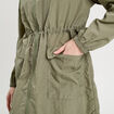 Parka déperlante 2-en-1 avec pochette vert kaki femme