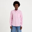 Chemise coupe ample manches longues rose femme