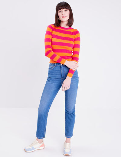 Jeans slim taille haute denim stone femme