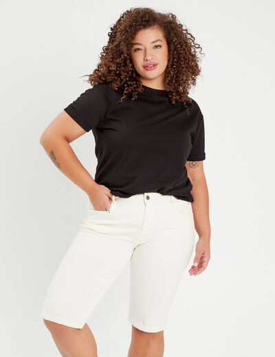 Pantacourt blanc femme