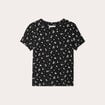 T-shirt manches courtes ajusté noir femme