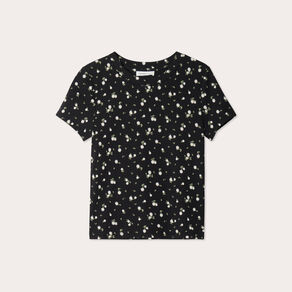 T-shirt manches courtes ajusté noir femme