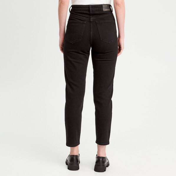 jeans mom slim stretch denim noir femme Jeans mom slim stretch denim noir femme