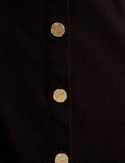 Robe droite boutonnée noir femme