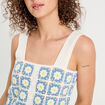 Débardeur effet crochet blanc femme