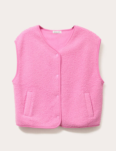 Gilet polaire sans manches rose femme