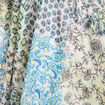 Robe évasée volants bleu femme