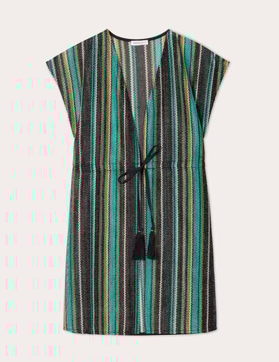Robe de plage ajourée blanc femme