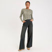 Jean wide leg taille standard bleu gris femme