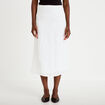 Jupe longue &eacute;vas&eacute;e pliss&eacute;e blanc femme