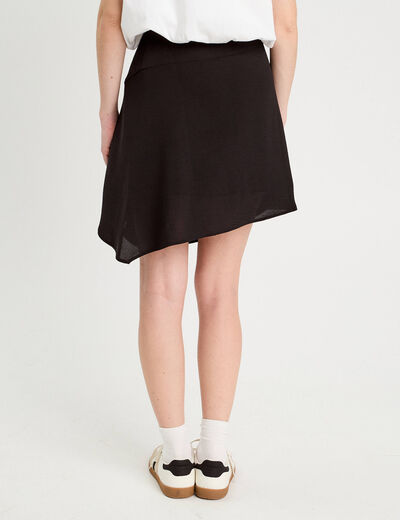 Jupe asymétrique droite noir femme