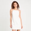 Robe droite bretelles fines blanc femme