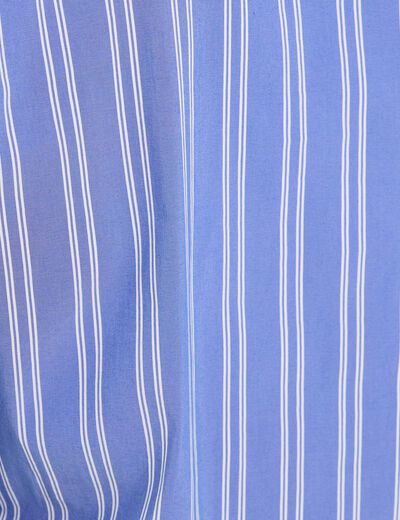 Chemise droite longue manches longues bleu lavande femme