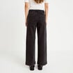 Jean wide leg cropped taille haute denim noir femme