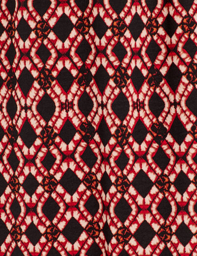 Jupe midi évasée fluide rouge femme