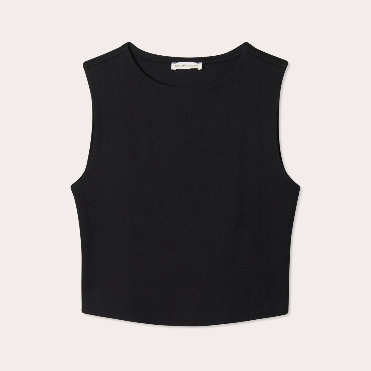 Débardeur cropped noir femme
