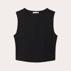 Débardeur cropped noir femme