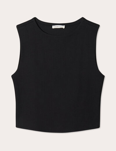 Débardeur cropped noir femme