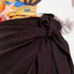 Jupe midi droite avec noeud noir femme