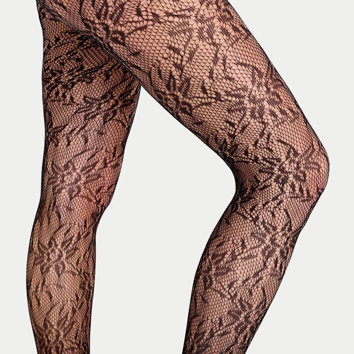 Collants aspect dentelle noir femme