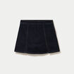 Jupe-short trap&egrave;ze en jean denim brut femme