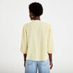 Blouse ample col v manches 3/4 jaune clair femme