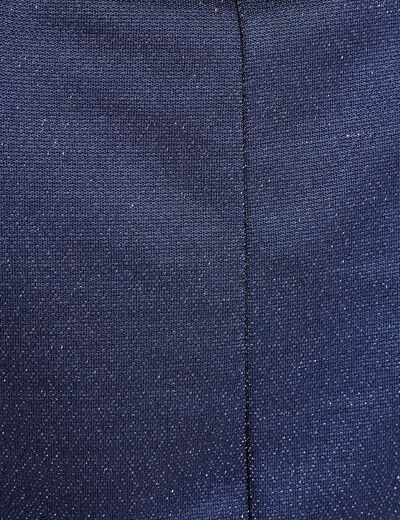 Robe longue fils m&eacute;tallis&eacute;s bleu fonc&eacute; femme