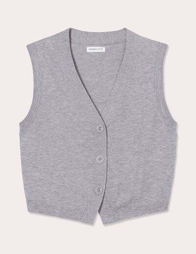 Gilet sans manches gris foncé femme