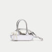 Sac port&eacute; main couleur argent femme