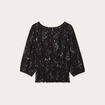 Blouse manches 3/4 noir femme