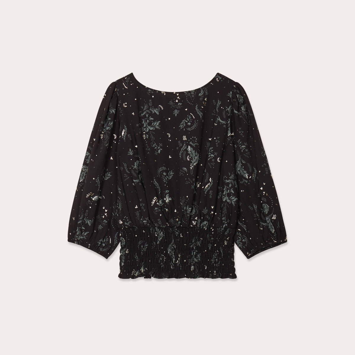 Blouse manches 3/4 noir femme