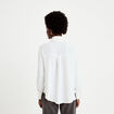Chemise droite pliss&eacute;e manches longues ecru femme