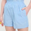 Short droit bleu femme