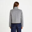 Veste courte aspect laineux gris femme