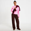 Pantalon large marron fonc&eacute; femme