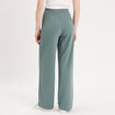 Pantalon large vert foncé femme