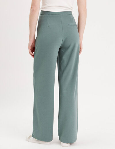 Pantalon large vert foncé femme