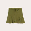 Jupe évasée plumetis vert kaki femme