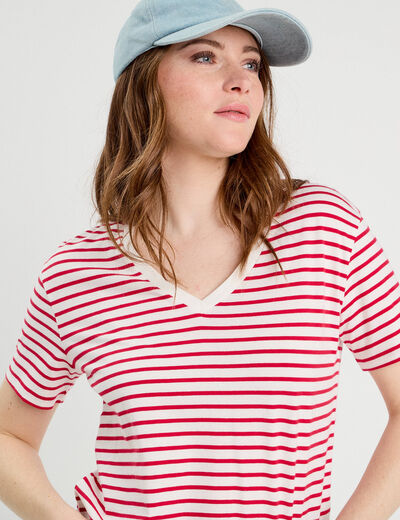 T-shirt manches courtes blanc femme
