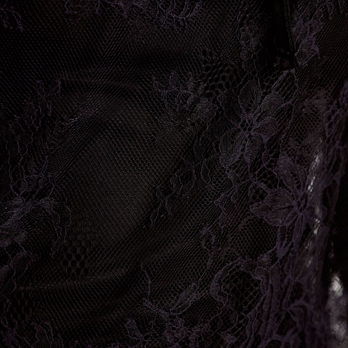 Blouse manches longues en dentelle noir femme