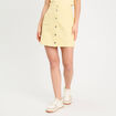 Jupe trapèze tweed jaune clair femme