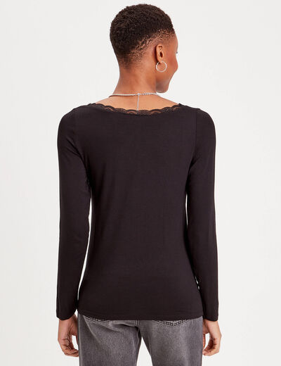 T-shirt manches longues noir femme