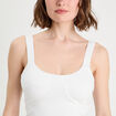 Débardeur cropped bretelles blanc femme