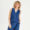 Veston sans manches bleu marine femme