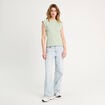 T-shirt col rond sans manches vert pastel femme