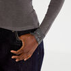 T-shirt ajust&eacute; col roul&eacute; dentelle gris fonc&eacute; femme