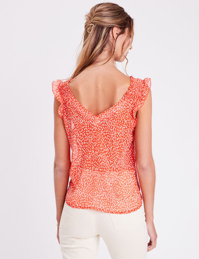 Blouse sans manches rouge femme