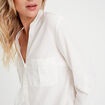 Chemise manches 3/4 contenant du lin ecru femme