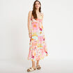 Robe longue &eacute;vas&eacute;e col coeur bretelles blanc femme