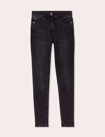 Jeans skinny taille haute denim noir femme